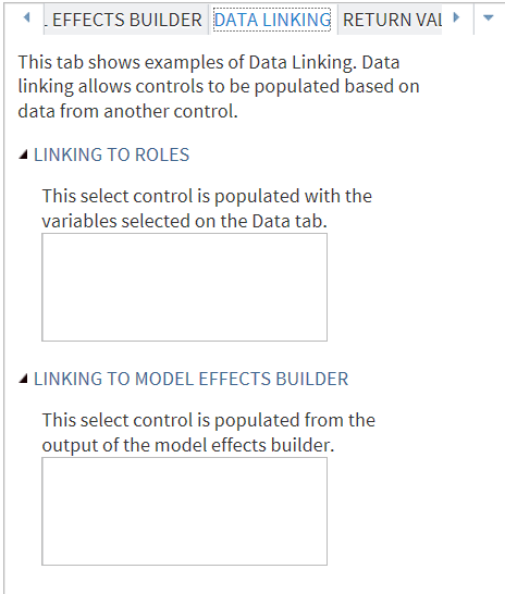 Example of Data Linking Tab from the Advanced Task Template