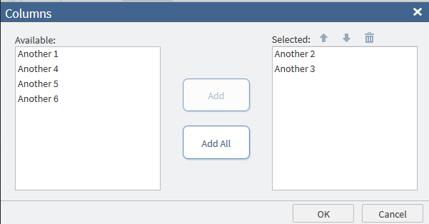 Example of a Dialog Box Where the User Can Select the Values for the Test Choices Option