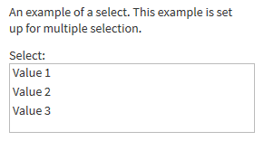 Example of Select Control from the Sample Task Template