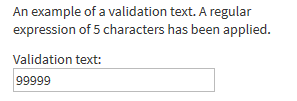 Example of Option with Validation Text