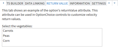 Example of a Return Value Tab