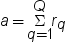 eh equals . cap sigma with q equals 1 below and with q above . r sub q. Click image for alternative formats.