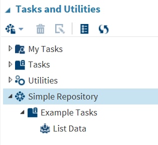 Simple Repository in Tasks and Utilities Section