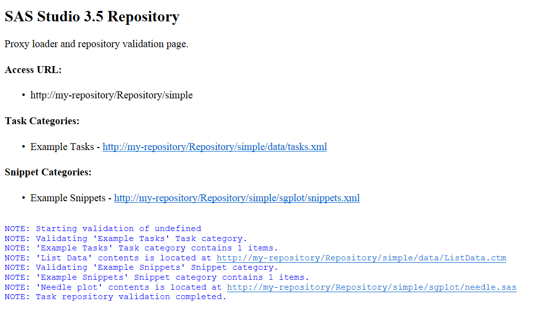 SAS Studio 3.5 Repository