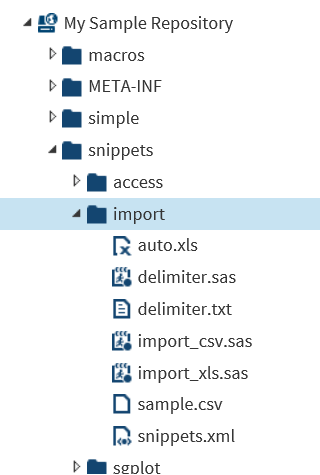 Contents of import Folder in the Snippets Repository