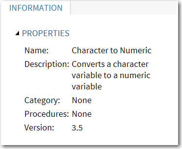Contents of INFORMATION Tab