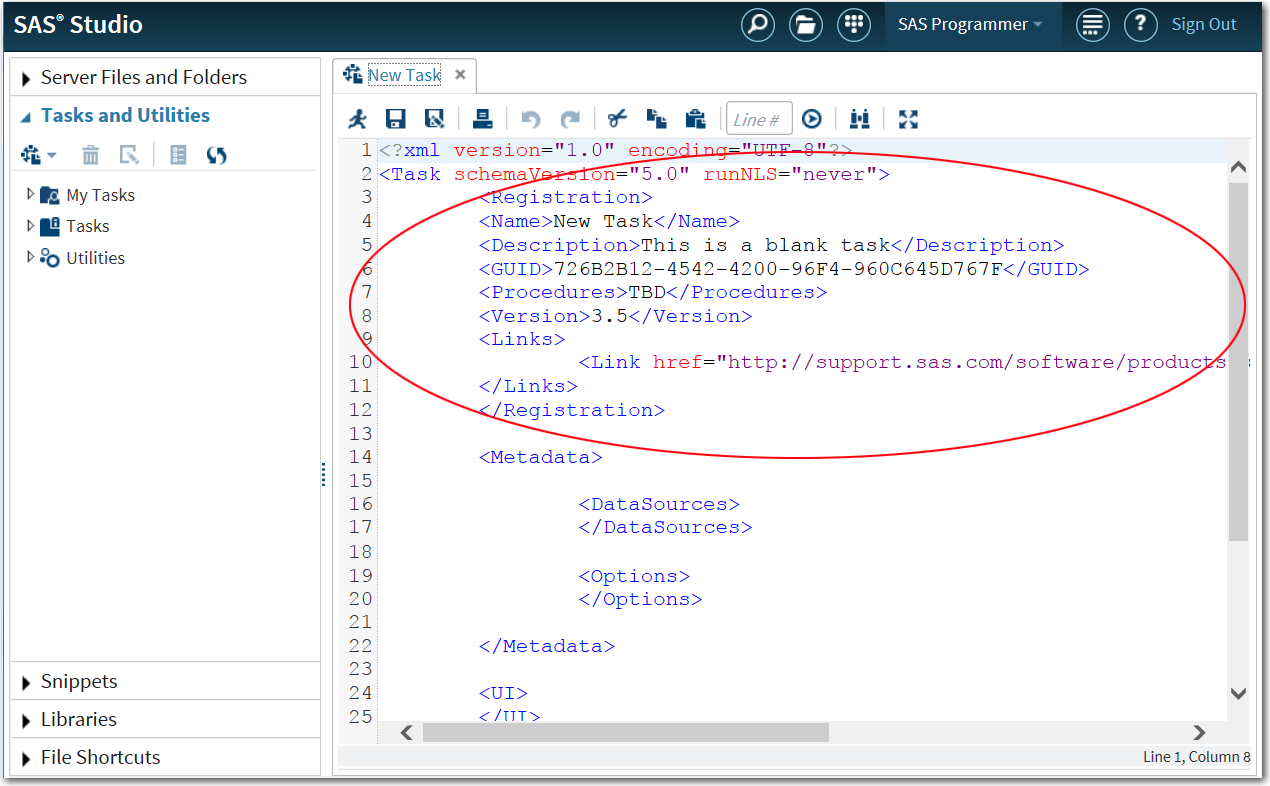 Contents of the Registration Element