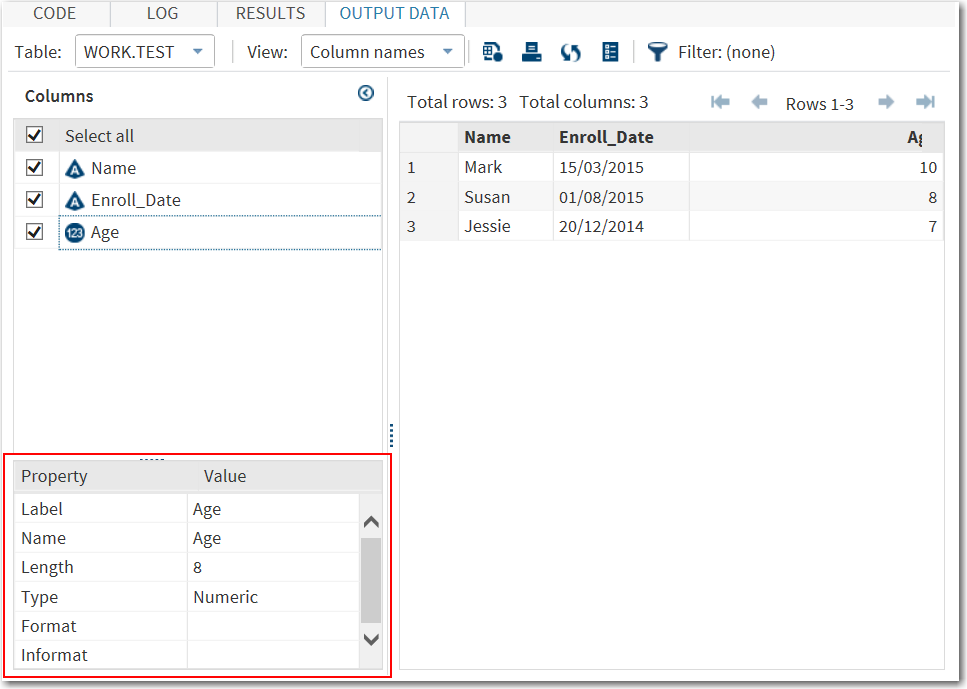 Results When Same Name Check Box Is Selected