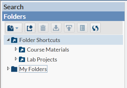 Folder Shortcuts in the Folders section