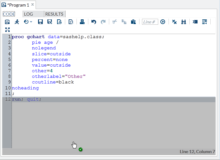 Example of Moving the Code Tab to the Bottom of the Program Tab