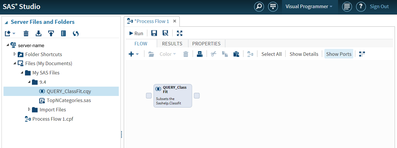 Query_CLASSFIT Node in the Process Flow