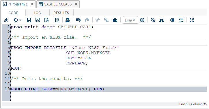 Code for Importing an Excel File Inserted into a Program