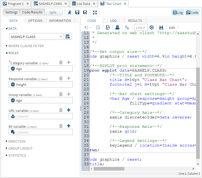 Work Area with One Program, One Table, and Two Tasks