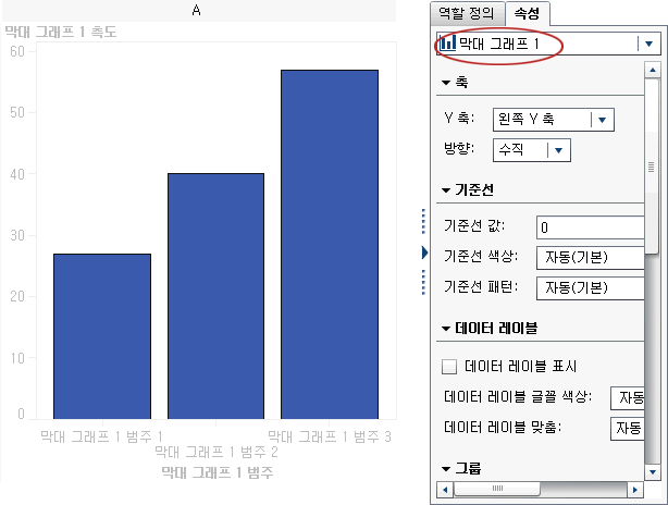 리스트에 강조 표시된 막대 그래프