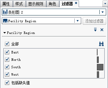 已选中每个离散值的复选框的基本报表过滤器
