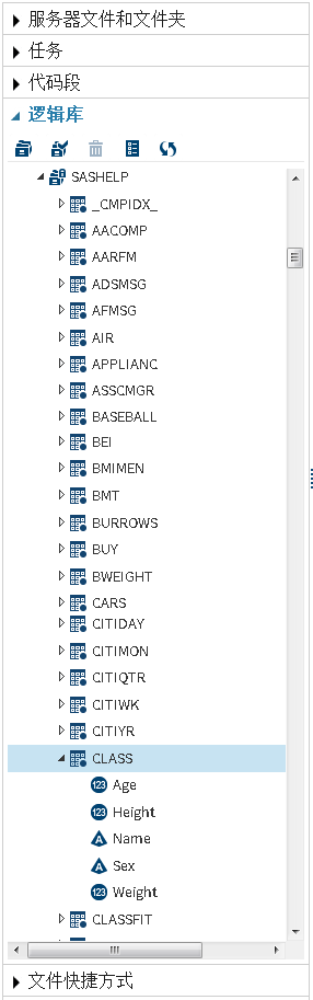 展开了 Class 表的“逻辑库”部分