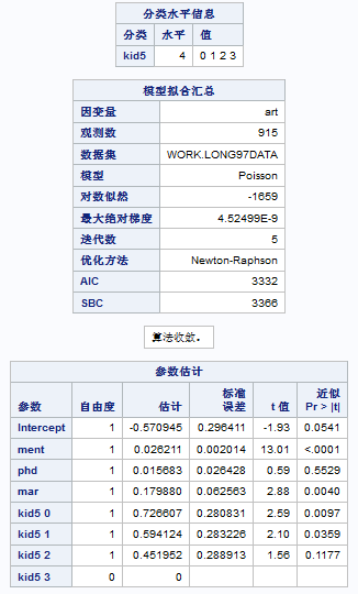 表式结果