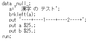 使用日文字元的 KLEFT 範例