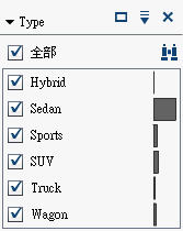 離散資料項目的視覺篩選