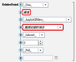 RelativePeriod 運算子的參數