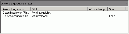 Das Fenster 'Anwendungsroutinenstatus'
