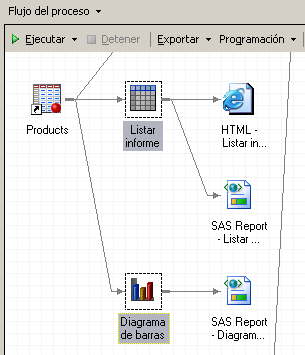 Ventana Constructor de documentos con los informes y el selector de estilos