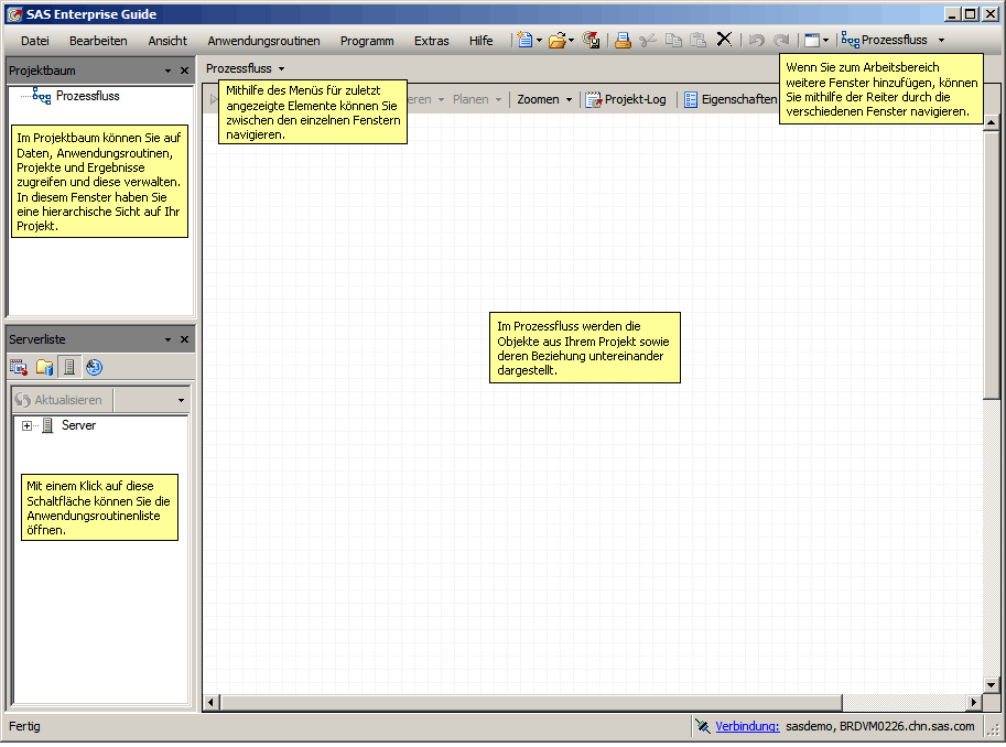SAS Enterprise Guide - Arbeitsbereich