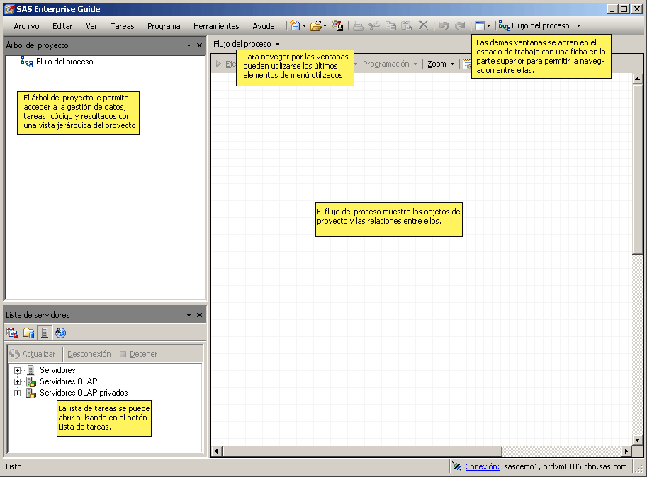 Espacio de trabajo de SAS Enterprise Guide