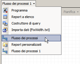 Pulsante di menu degli elementi visualizzati di recente