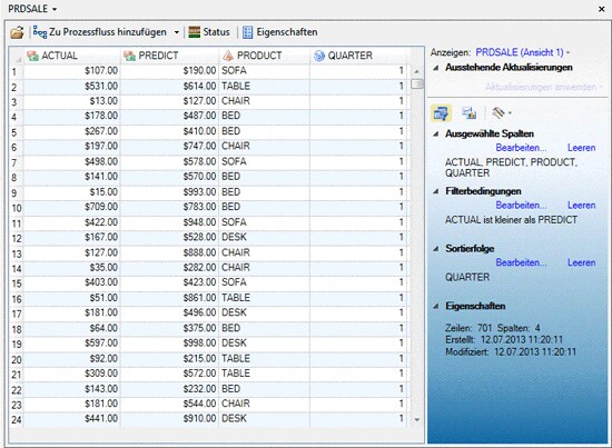 Data Explorer-Fenster
