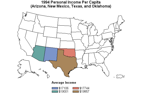 Choropleth map of Income