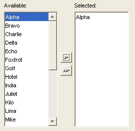 DualListSelector with copy mode enabled