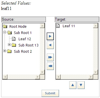 TreeListSelector with selections printed