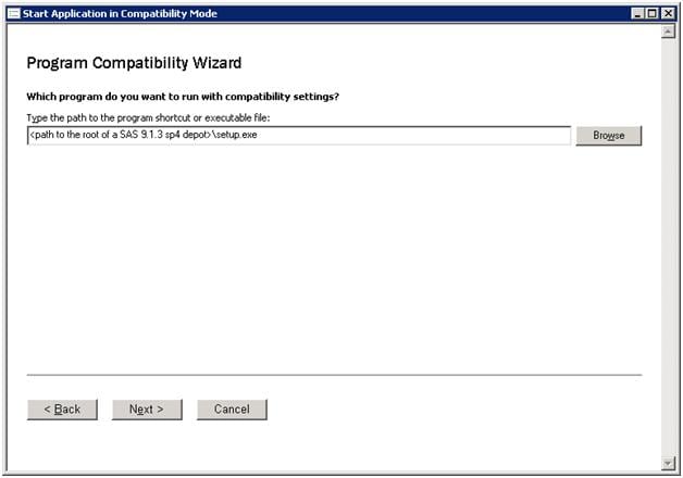 Choosing program to run with compatibility settings