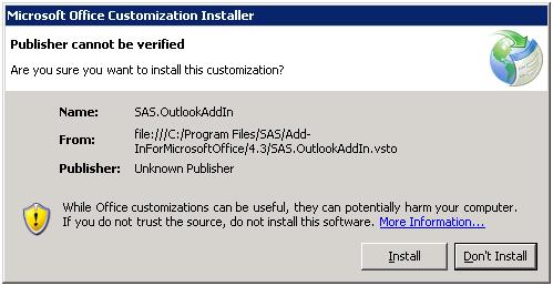 Publisher cannot be verified error message