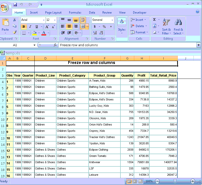 43502 Add frozen column and row headings with the sample