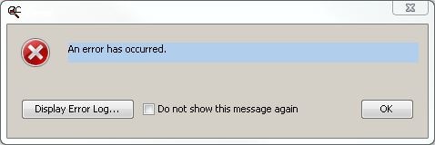 44238 - "An error has occurred" message appears when ...