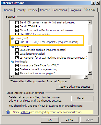 Java Settings - 2