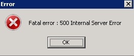 Fatal error : 500 Internal Server Error