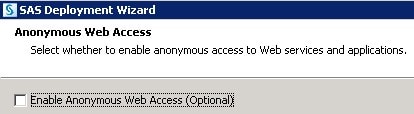 Enable Anonymous Web Access (Optional) checkbox