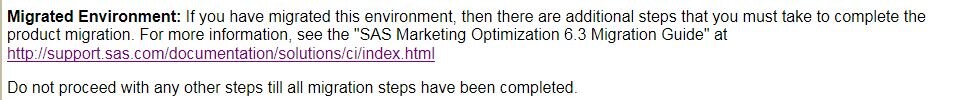Note in the Instructions.html file refering the reader to the SAS Marketing Optimization Guide