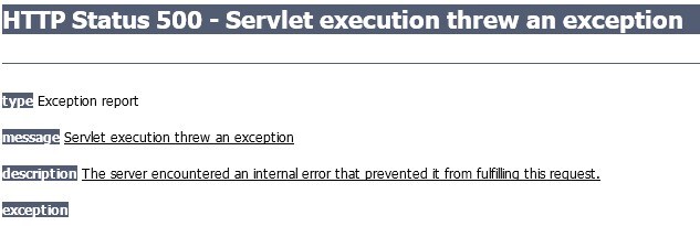 Servlet execution exception