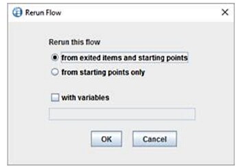 Rerun flow dialog box