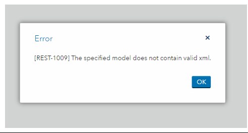 [REST-1009] The specified model does not contain valid xml.