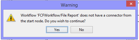 Workflow error message
