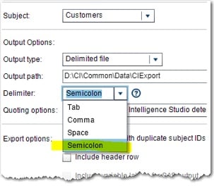Semicolon delimiter in drop-down list