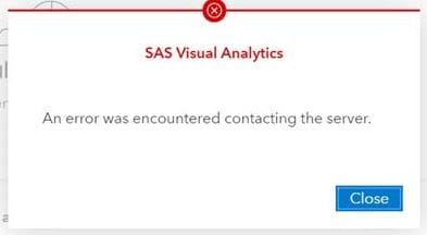 SAS Visual Analytics error