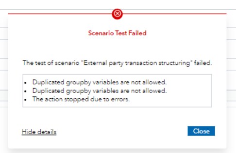 Scenario Test Failed