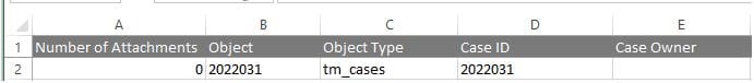 Case Export to Excel