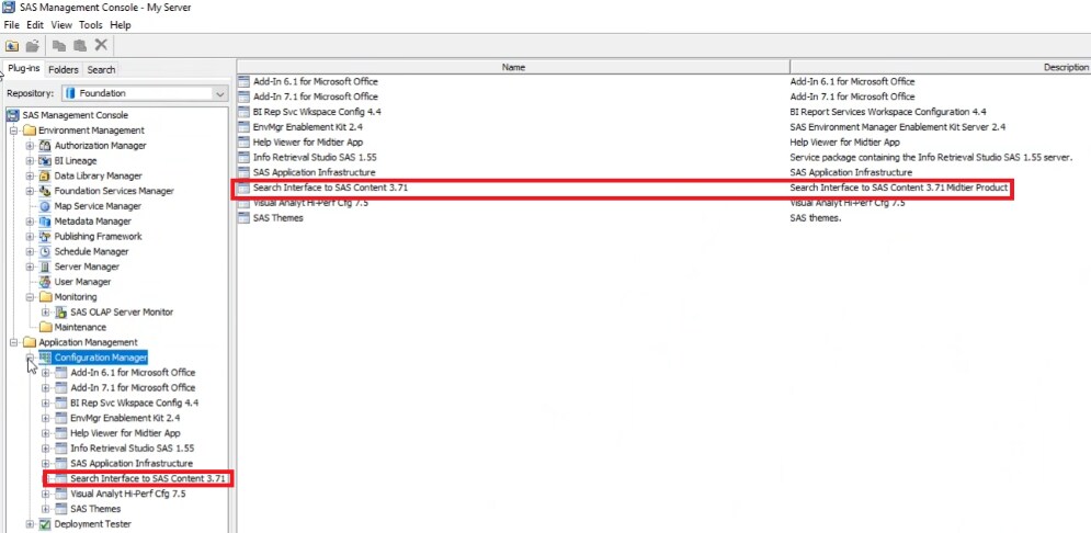 Search Interface To SAS Content